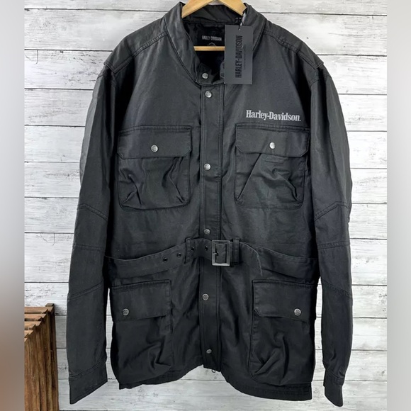 Harley Davidson #1 Riding Jacket Men’s Size 2XL Dark Gray Belted Limited 97403